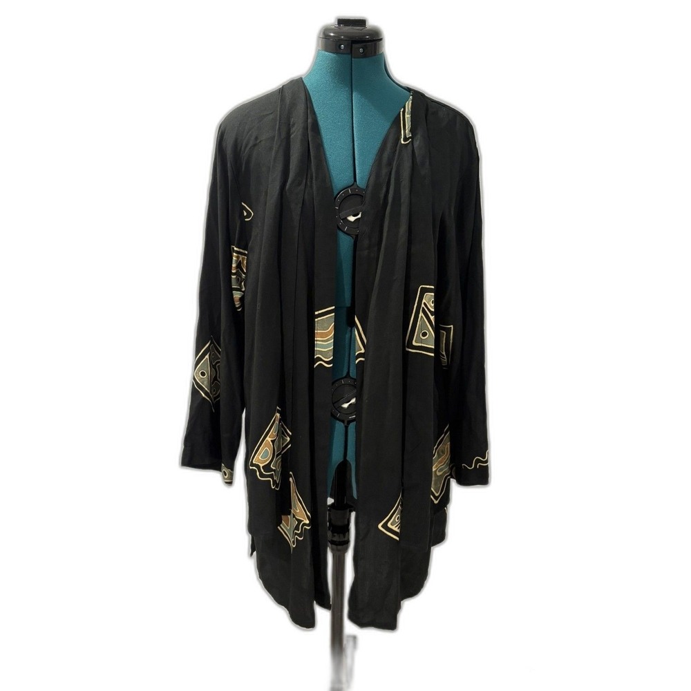 Hilo Hattie‎ Tropical Kimono Cover Up Hawaiian Womens Large Vacation Beach